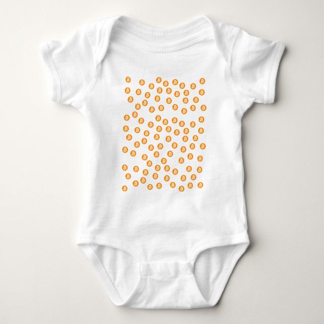 Bitcoin Wave BTC Crypto Token Baby Bodysuit (Front)