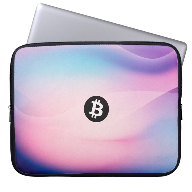 Bitcoin Wave (Midnight Lavender) Laptop Sleeve (Front)
