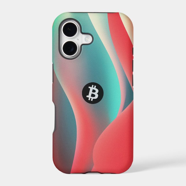 Bitcoin Wave (Retro Orange Cyan) (Back)
