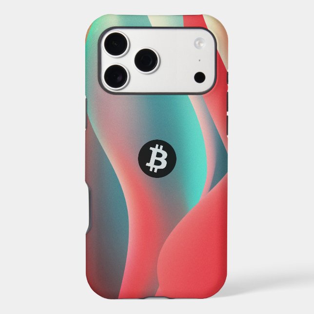 Bitcoin Wave (Retro Orange Cyan) (Back)