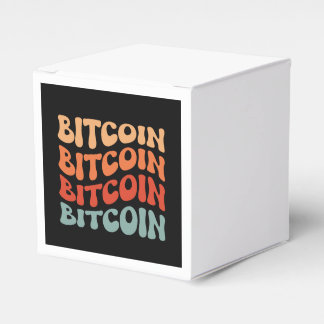 Bitcoin Wavy Text Stylish Crypto Typography Design Favour Box