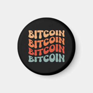 Bitcoin Wavy Text Stylish Crypto Typography Design Magnet