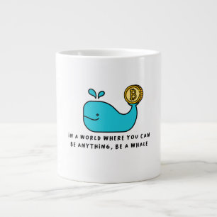 Bitcoin Whale Crypto Investor & BTC Trading Design Large Coffee Mug