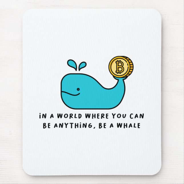 Bitcoin Whale Crypto Investor & BTC Trading Design Mouse Pad (Front)