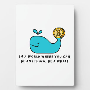 Bitcoin Whale Crypto Investor & BTC Trading Design Plaque