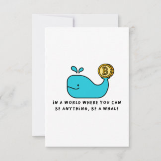 Bitcoin Whale Crypto Investor & BTC Trading Design RSVP Card