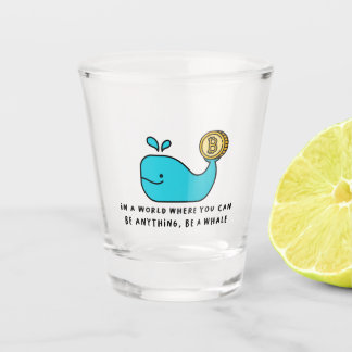Bitcoin Whale Crypto Investor & BTC Trading Design Shot Glass