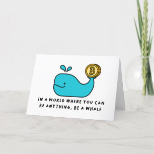 Bitcoin Whale Crypto Investor & BTC Trading Design Thank You Card