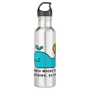 Bitcoin Whale Funny Crypto Investor Cartoon Design 710 Ml Water Bottle