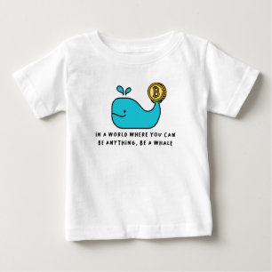 Bitcoin Whale Funny Crypto Investor Cartoon Design Baby T-Shirt