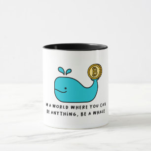 Bitcoin Whale Funny Crypto Investor Cartoon Design Mug