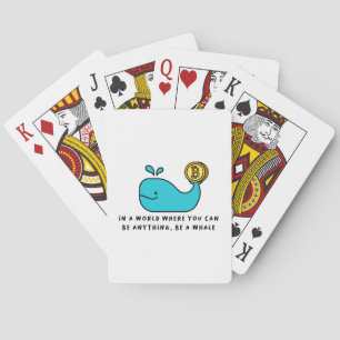 Bitcoin Whale Funny Crypto Investor Cartoon Design Playing Cards