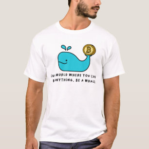 Bitcoin Whale Funny Crypto Investor Cartoon Design T-Shirt