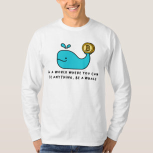 Bitcoin Whale Funny Crypto Investor Cartoon Design T-Shirt