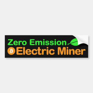 Bitcoin Zero Emission Miner Bumper Sticker — Black