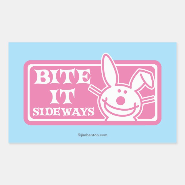 Bite it Sideways Rectangular Sticker (Front)