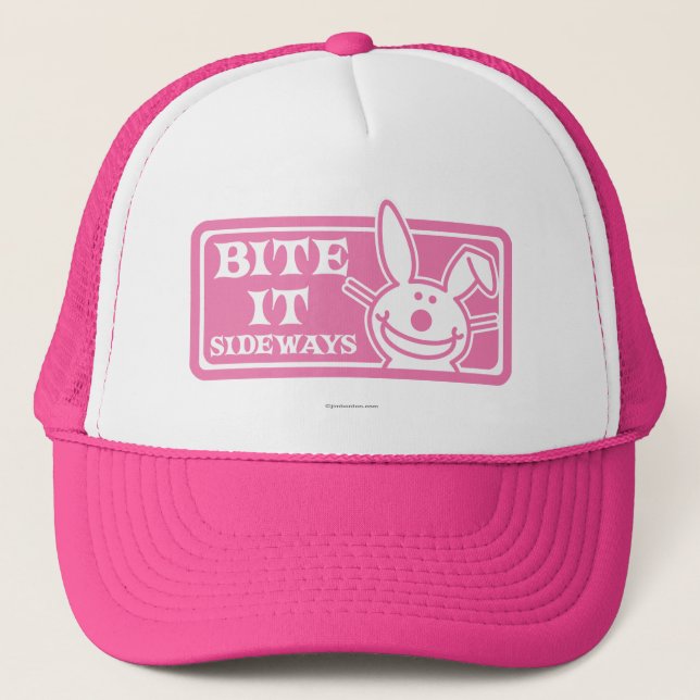 Bite it Sideways Trucker Hat (Front)