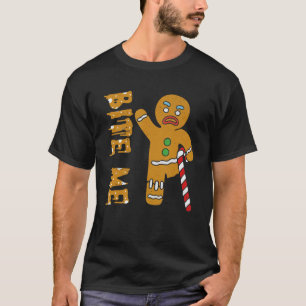 Bite-Me Angry Gingerbread Man With Candy Cane Crut T-Shirt