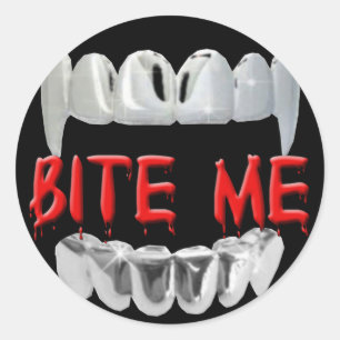 Bite Me Blood And Teeth Stickers