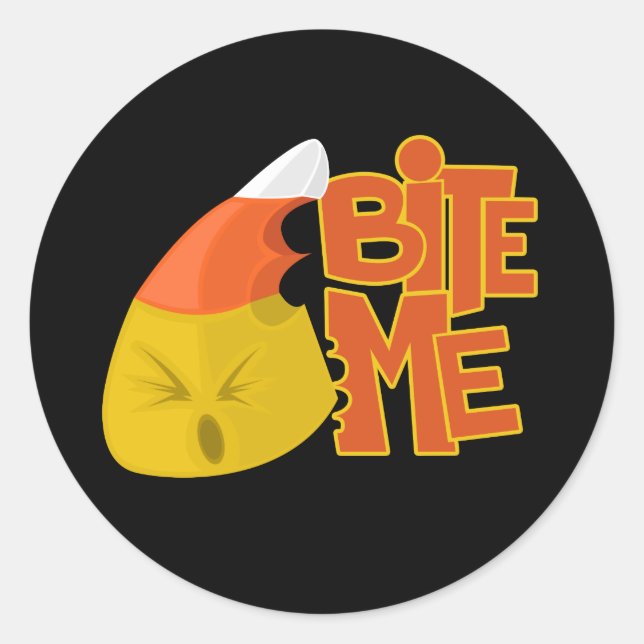 Bite Me - Candy Corn  Classic Round Sticker (Front)