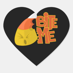Bite Me - Candy Corn Heart Sticker