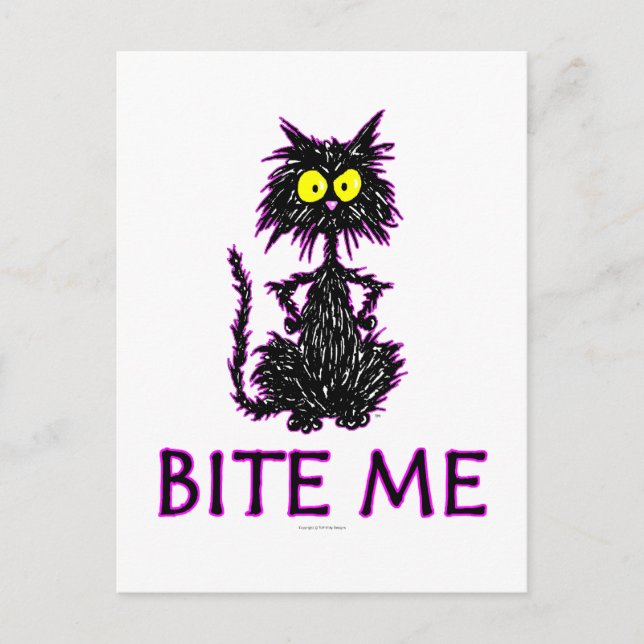 Bite Me! Cat Gift Designs Postcard (Front)