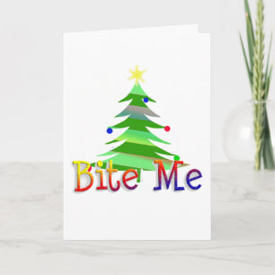 Bite Me Christmas Tree Holiday Card