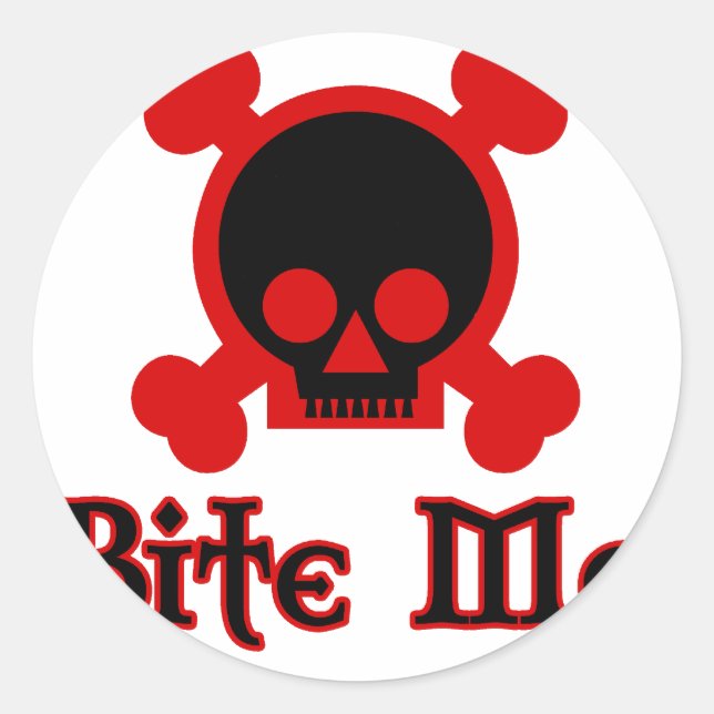 Bite me classic round sticker (Front)