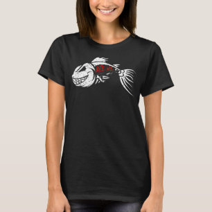 Bite Me Cool Fish Skeleton Fishing T-Shirt