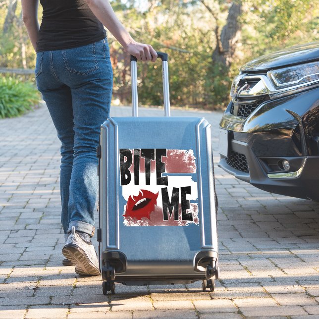 Bite me - Cool Quote - Halloween - Bat (Suitcase Insitu)
