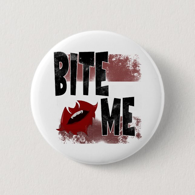 Bite me - Cool Quote - Halloween - Bat 6 Cm Round Badge (Front)