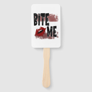 Bite me - Cool Quote - Halloween - Bat Hand Fan