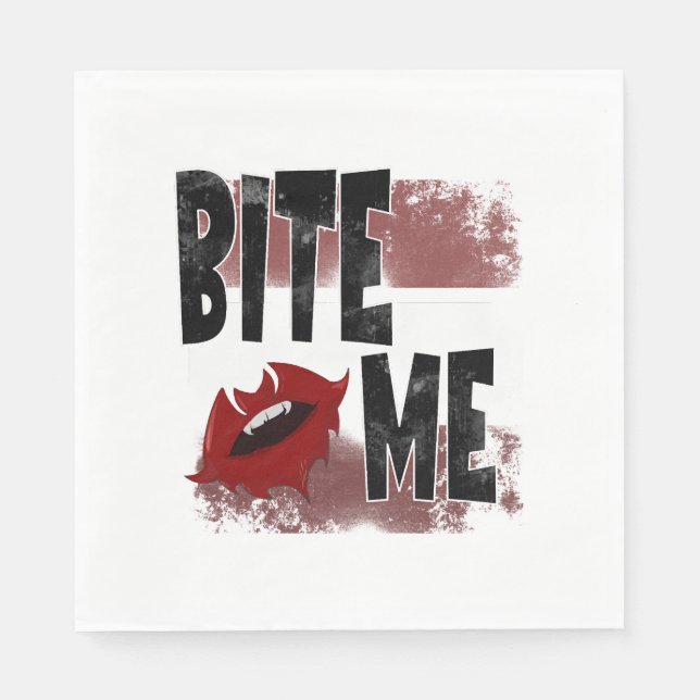 Bite me - Cool Quote - Halloween - Bat Napkin (Front)