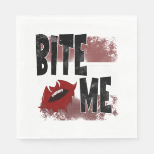 Bite me - Cool Quote - Halloween - Bat Napkin