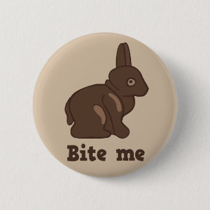 Bite me Easter bunny button