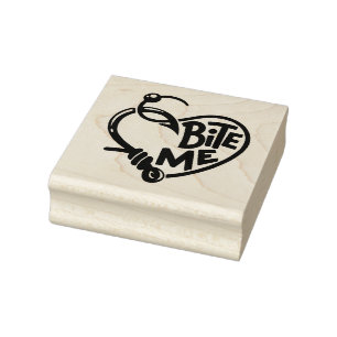 Bite Me Fish Hooks Rubber Stamp