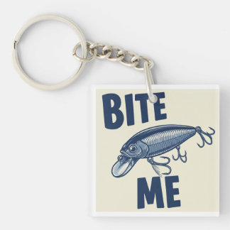 Bite Me Fishing Lure Acrylic Keychain