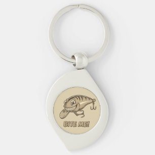 Bite Me! Fishing Lure Metal Keychain