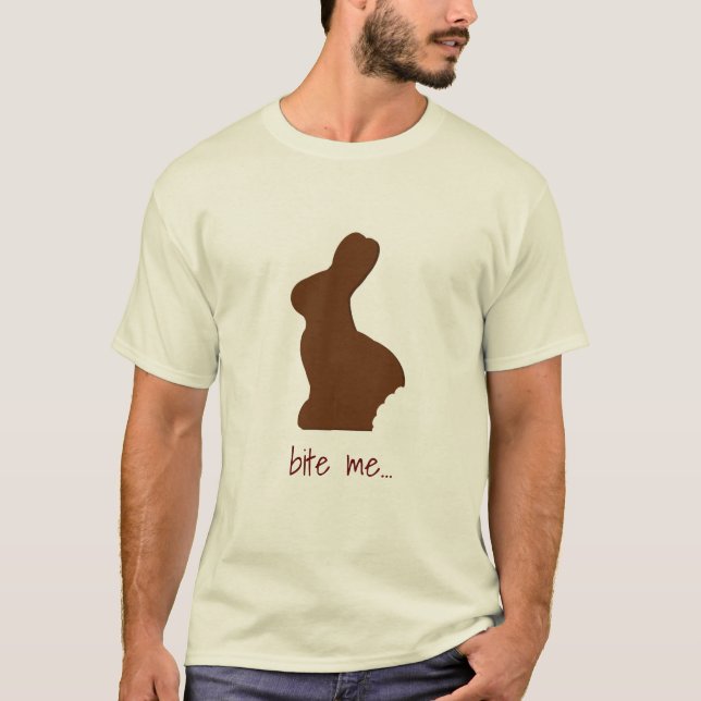 Bite me funny chocolate Easter bunny T-Shirt (Front)