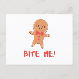 Bite Me! Gingerbread Man Postcard