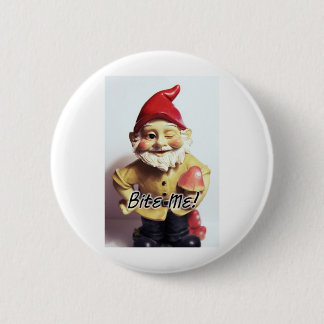 Bite Me Gnome 6 Cm Round Badge