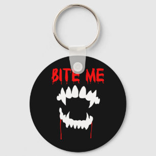 Bite Me Halloween Vampire Teeth Key Ring