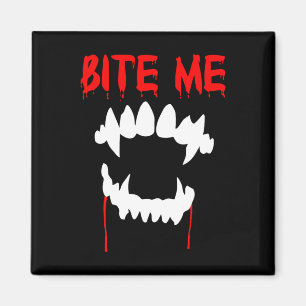Bite Me Halloween Vampire Teeth Magnet