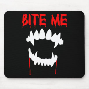 Bite Me Halloween Vampire Teeth Mouse Pad