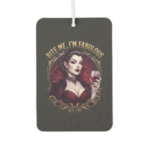 Bite Me I'm Fabulous Vampire Gothic Wine Glass Con Car Air Freshener