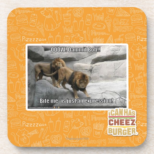 Bite me is just an expression! coaster (Front)