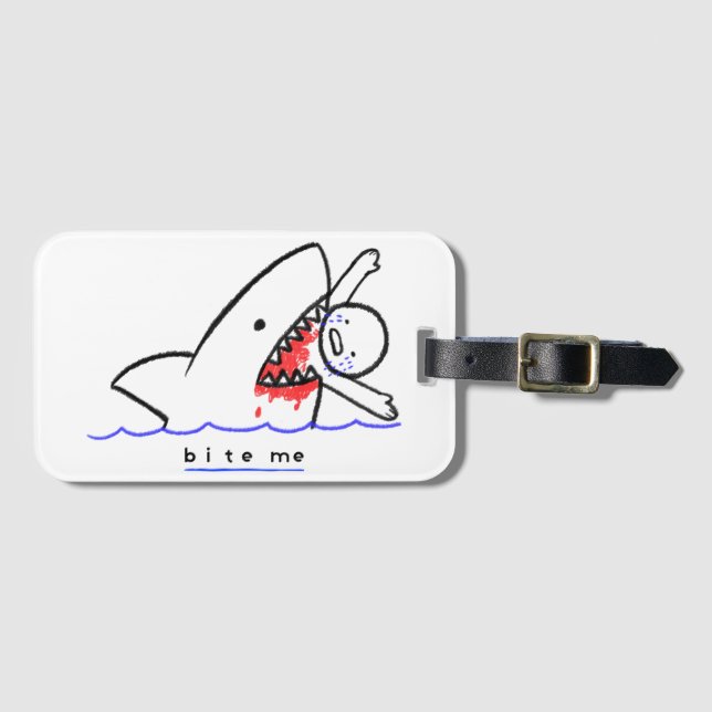 Bite Me Luggage Tag (Front Horizontal)