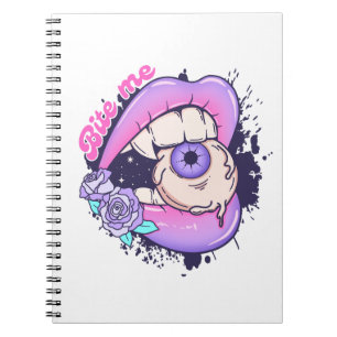 Bite Me Pink Halloween Lips  Notebook