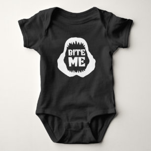 Bite me Quote - Shark Jaws Baby Bodysuit