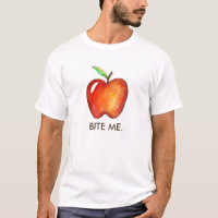 BITE ME Red Delicious Apple Funny Fruit Foodie